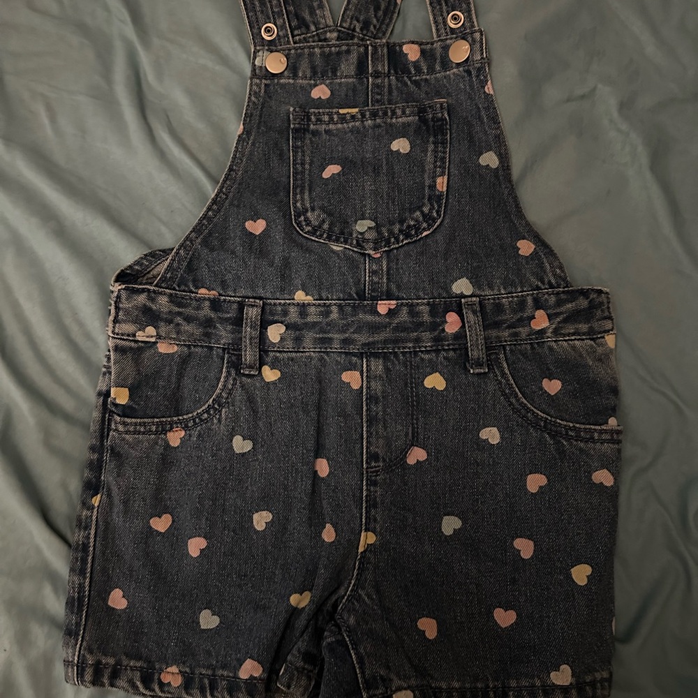 The Children's Place Denim Overalls with Heart Pattern
